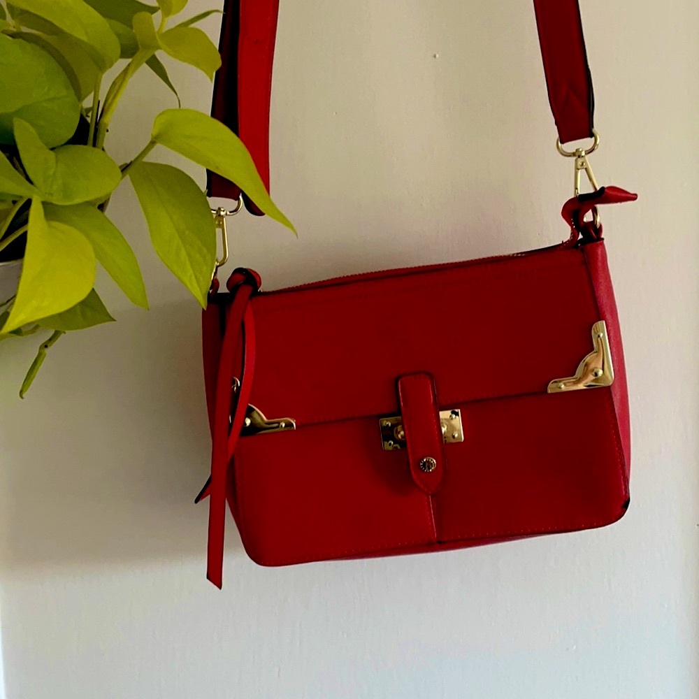 BCBGeneration Crossbody Orange Handbag with Gold Details